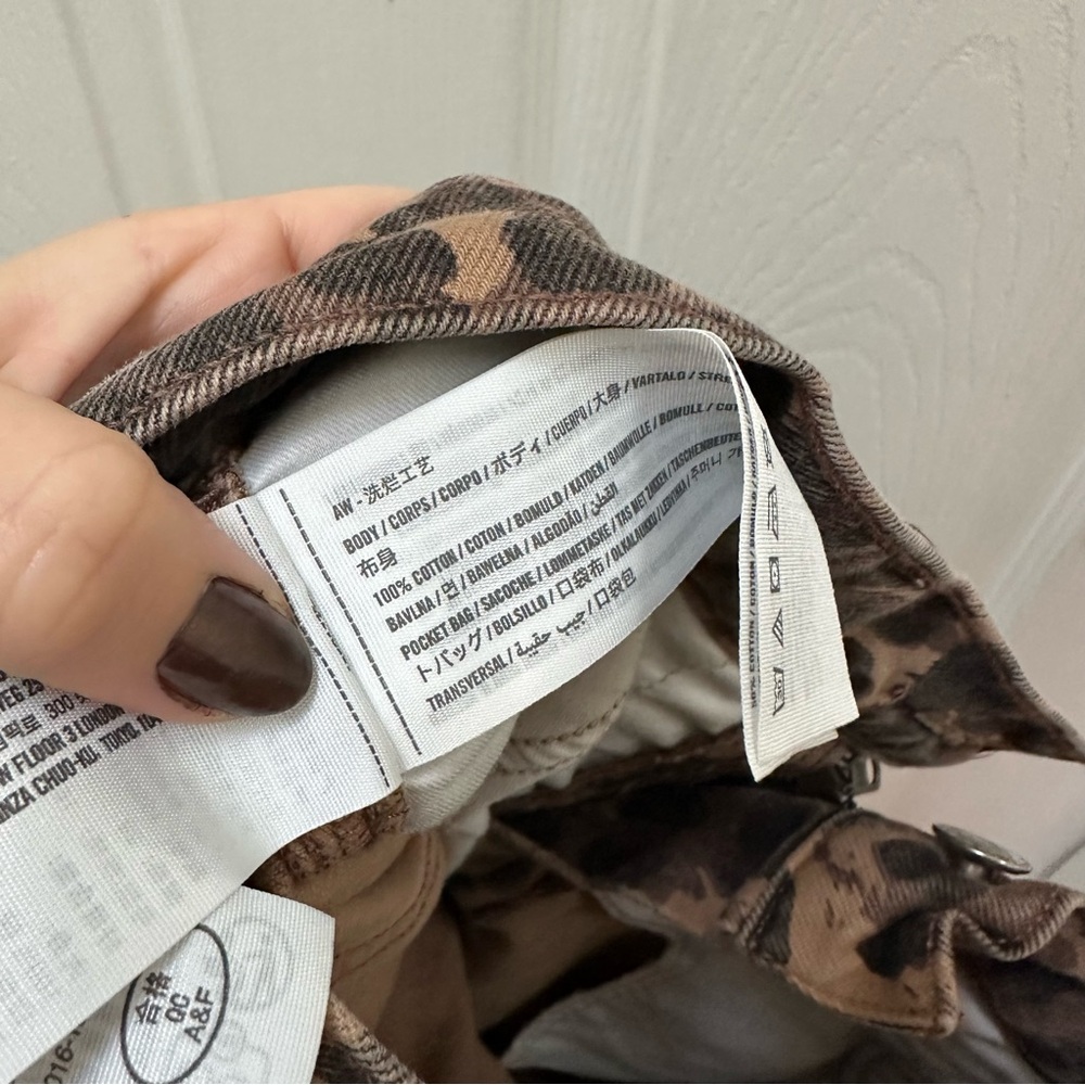 Abercrombie & Fitch Mid Rise cheetah leoparf animal Brown Pants jeans 29 8 - Picture 6 of 8
